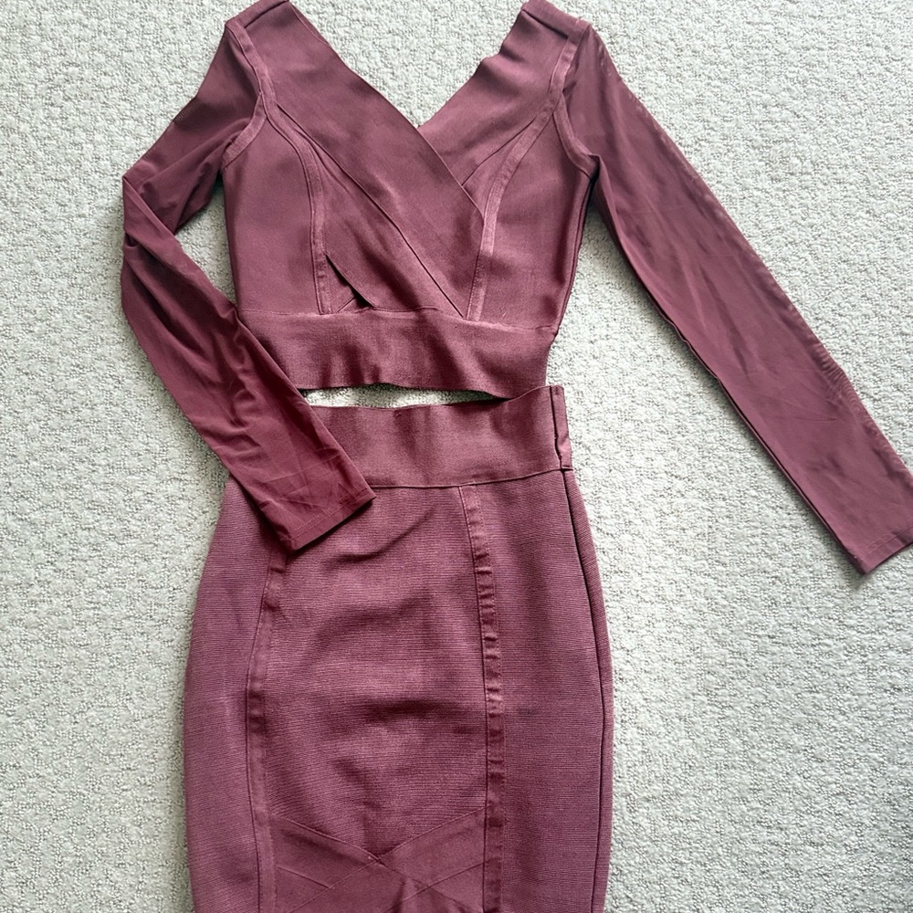 Elegant Burgundy Two-Piece Set